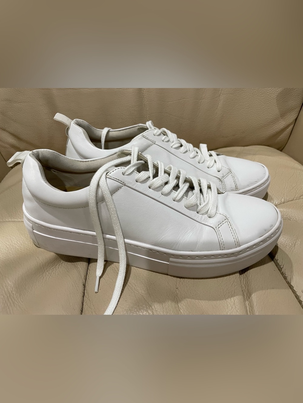 Vagabond White Leather Platform Sneakers Sz.40 9/10 USA
